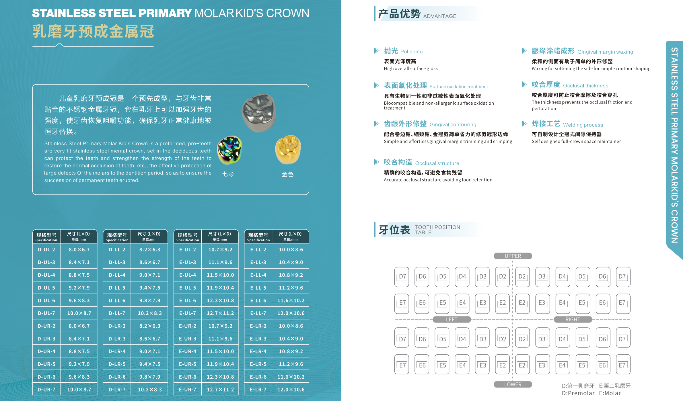 STAINLESS STEEL PRIMARY MOLAR KIDS CROWN